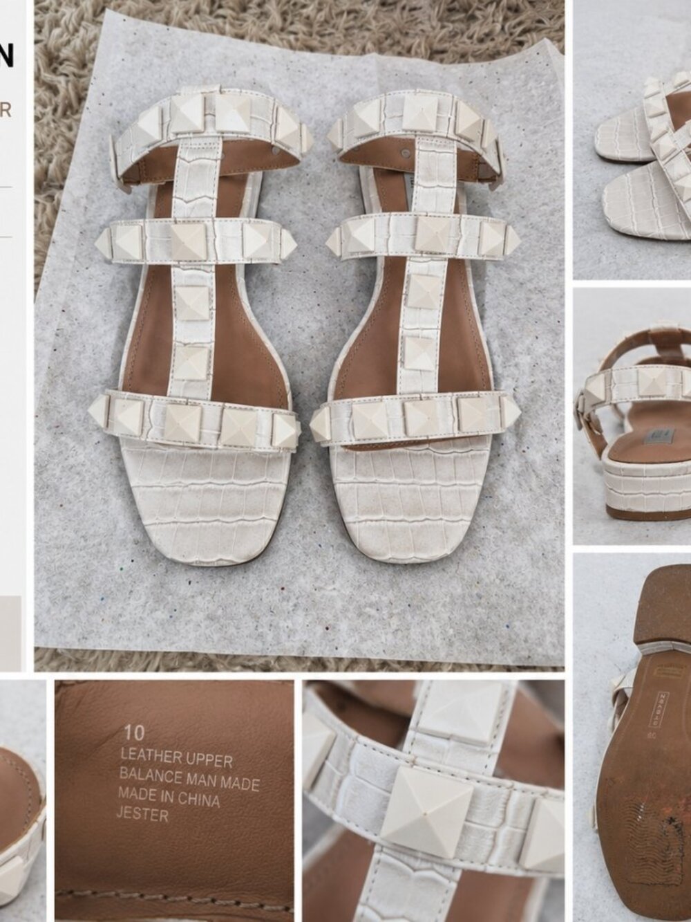 Steve Madden White Gladiator Sandals Size 10